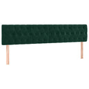 vidaXL sötétzöld bársony LED-es fejtámla 180 x 7 x 78/88 cm