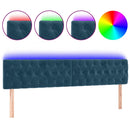 vidaXL sötétkék bársony LED-es fejtámla 180 x 7 x 78/88 cm