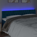 vidaXL sötétkék bársony LED-es fejtámla 180 x 7 x 78/88 cm