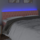 vidaXL rózsaszín bársony LED-es fejtámla 180 x 7 x 78/88 cm
