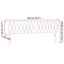 vidaXL rózsaszín bársony LED-es fejtámla 180 x 7 x 78/88 cm