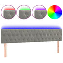 vidaXL világosszürke bársony LED-es fejtámla 200 x 7 x 78/88 cm