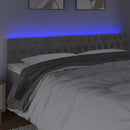 vidaXL világosszürke bársony LED-es fejtámla 200 x 7 x 78/88 cm