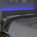 vidaXL világosszürke bársony LED-es fejtámla 200 x 7 x 78/88 cm