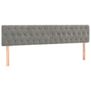vidaXL világosszürke bársony LED-es fejtámla 200 x 7 x 78/88 cm