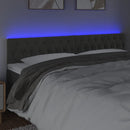 vidaXL sötétszürke bársony LED-es fejtámla 200 x 7 x 78/88 cm
