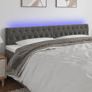 vidaXL sötétszürke bársony LED-es fejtámla 200 x 7 x 78/88 cm