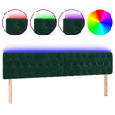 vidaXL sötétzöld bársony LED-es fejtámla 200 x 7 x 78/88 cm