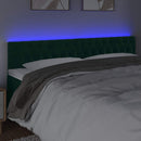 vidaXL sötétzöld bársony LED-es fejtámla 200 x 7 x 78/88 cm