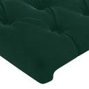 vidaXL sötétzöld bársony LED-es fejtámla 200 x 7 x 78/88 cm