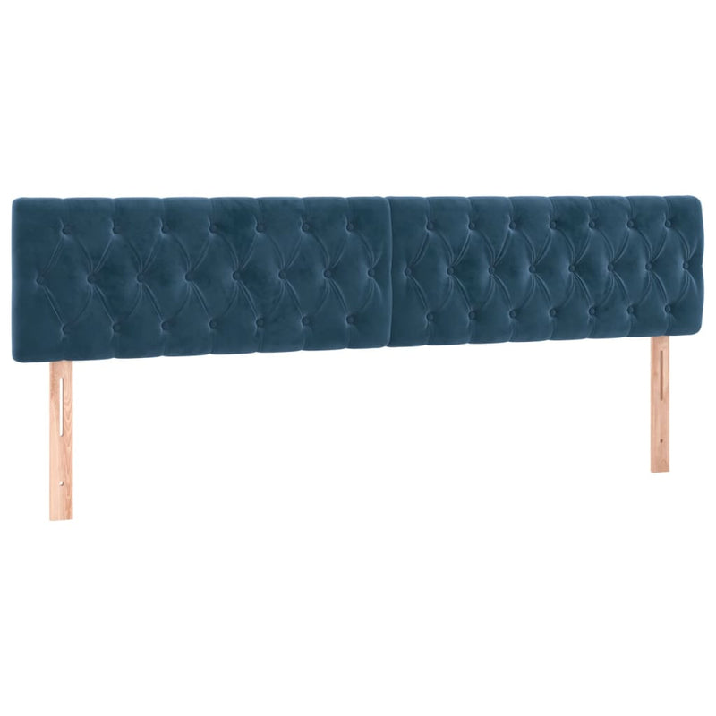 vidaXL sötétkék bársony LED-es fejtámla 200 x 7 x 78/88 cm