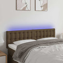 vidaXL sötétbarna szövet LED-es fejtámla 144x5x78/88 cm