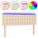 vidaXL krémszínű szövet LED-es fejtámla 144x5x78/88 cm