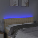 vidaXL krémszínű szövet LED-es fejtámla 144x5x78/88 cm