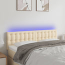 vidaXL krémszínű szövet LED-es fejtámla 144x5x78/88 cm