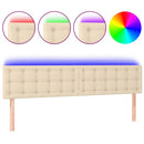 vidaXL krémszínű szövet LED-es fejtámla 160x5x78/88 cm