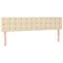 vidaXL krémszínű szövet LED-es fejtámla 160x5x78/88 cm