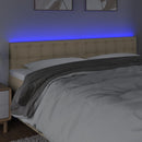 vidaXL krémszínű szövet LED-es fejtámla 180x5x78/88 cm