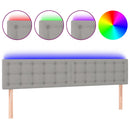 vidaXL világosszürke szövet LED-es fejtámla 200x5x78/88 cm