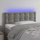vidaXL világosszürke bársony LED-es fejtámla 100x5x78/88 cm