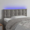 vidaXL világosszürke bársony LED-es fejtámla 100x5x78/88 cm