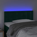 vidaXL sötétzöld bársony LED-es fejtámla 100x5x78/88 cm