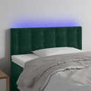 vidaXL sötétzöld bársony LED-es fejtámla 100x5x78/88 cm