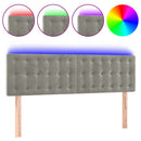 vidaXL világosszürke bársony LED-es fejtámla 144x5x78/88 cm
