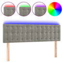 vidaXL világosszürke bársony LED-es fejtámla 144x5x78/88 cm