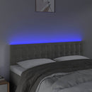 vidaXL világosszürke bársony LED-es fejtámla 144x5x78/88 cm
