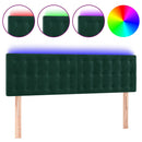 vidaXL sötétzöld bársony LED-es fejtámla 144x5x78/88 cm