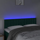 vidaXL sötétzöld bársony LED-es fejtámla 144x5x78/88 cm
