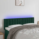 vidaXL sötétzöld bársony LED-es fejtámla 144x5x78/88 cm