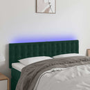 vidaXL sötétzöld bársony LED-es fejtámla 144x5x78/88 cm