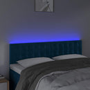 vidaXL sötétkék bársony LED-es fejtámla 144x5x78/88 cm