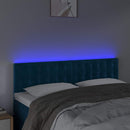 vidaXL sötétkék bársony LED-es fejtámla 144x5x78/88 cm