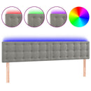 vidaXL világosszürke bársony LED-es fejtámla 160x5x78/88 cm