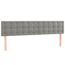 vidaXL világosszürke bársony LED-es fejtámla 160x5x78/88 cm
