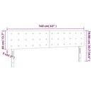 vidaXL világosszürke bársony LED-es fejtámla 160x5x78/88 cm
