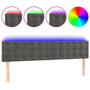 vidaXL sötétszürke bársony LED-es fejtámla 180x5x78/88 cm