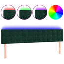 vidaXL sötétzöld bársony LED-es fejtámla 180x5x78/88 cm