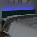 vidaXL sötétzöld bársony LED-es fejtámla 180x5x78/88 cm