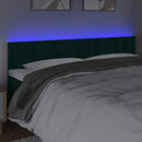 vidaXL sötétzöld bársony LED-es fejtámla 180x5x78/88 cm