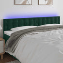vidaXL sötétzöld bársony LED-es fejtámla 180x5x78/88 cm