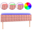 vidaXL rózsaszín bársony LED-es fejtámla 180x5x78/88 cm