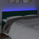 vidaXL sötétzöld bársony LED-es fejtámla 200x5x78/88 cm