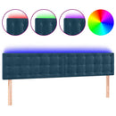 vidaXL sötétkék bársony LED-es fejtámla 200x5x78/88 cm