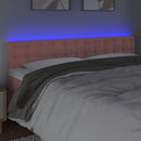 vidaXL rózsaszín bársony LED-es fejtámla 200x5x78/88 cm