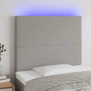 vidaXL világosszürke szövet LED-es fejtámla 80x5x118/128 cm