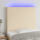 vidaXL krémszínű szövet LED-es fejtámla 80x5x118/128 cm